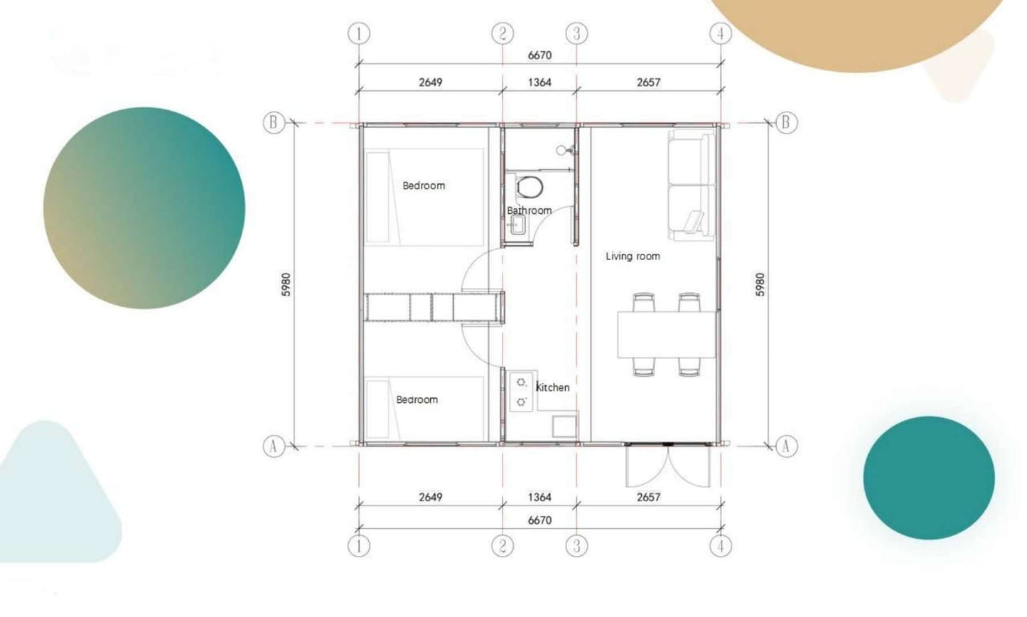 20FT Tiny Portable Modular 2 Bedroom House Villa Foldable Smart Prefab Container Homes - The SmartSpace